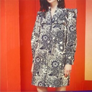 Marie Oliver Westie Dress in Indigo Blossom Size Small